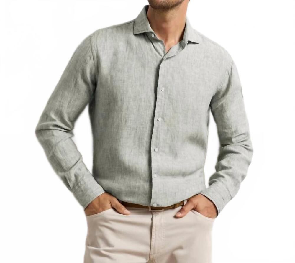 NEW PETER MILLAR astino solid sport shirt in willow